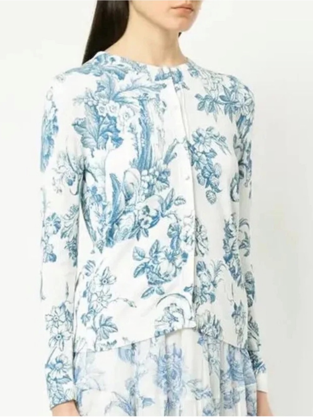 Oscar de la Renta NWOT Resort 2019 Toile Floral Cardigan Sweater S MSRP $1790 - Picture 4 of 6